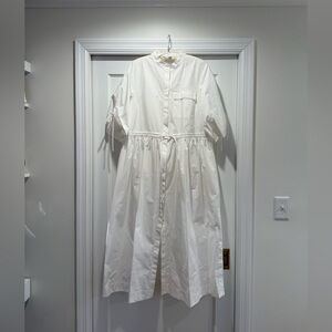Hevron White Cotton Dress